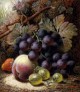 Still Life With Black Grapes A Strawberry A Peach And Gooseberries