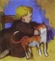 Mimi and her cat 1890 private collection