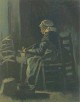 Peasant woman at the spinning wheel 1885 xx van gogh museum amsterdam