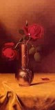 Two Red Roses in a Bronze Vase 1885jpeg