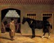 Herring Sr John Frederick A Cart Horse And Driver Outside A Stable