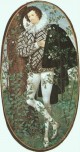 A Youth Leaning Against A Tree Among Roses