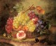 A Still Life With Grapes Peaches And A Butterfly On A Mossy Bank