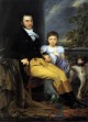 Portrait Of A Prominent Gentleman With His Daughter And Hunting Dog