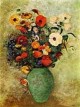 Bouquet of Flowers in a Green Vase 1907