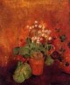 Flowers in a Port on a Red Background Date unknown