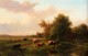 A Landscape With Cows On A Riverbank