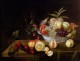 A Still Life Of Peaches Grapes Pomegranates Figs And Wild Strawberries