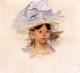 Sketch of Ellen Mary Cassatt in a Big Blue Hat