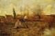 Farmer Kneeling Picking Dandelions 1865