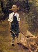 Octave Chamouillet Pushing a Wheelbarrow in a Garden 1844 1845