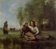 Two Cowherds in a Meadow by the Water 1850 1855