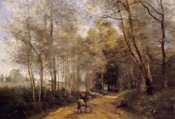 Ville dAvray Horseman at the Entrance of the Forest 1873