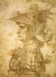 Leonardo da Vinci Profile of a warrior in helmet