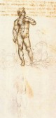 Leonardo da Vinci Study of David by Michelangelo detail1