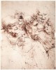 Leonardo da Vinci Study of five grotesque heads