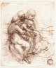 Leonardo da Vinci Study of St Anne Mary the Christ Child and the young St John