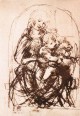 Leonardo da Vinci Study of the Madonna and Child with a Cat
