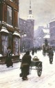 Danish 1860 to 1934 A Street Scene In Winter Copenhagen SND 1901 O B 406 by 26cm