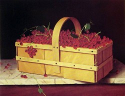 A Wooden Basket of Catawba Grapes