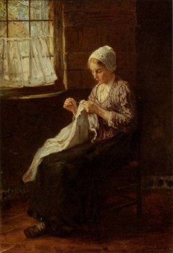 Mending By A Window