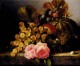 Still Life With A Birds Nest Roses A Melon And Grapes