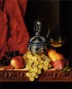Still Life With Grapes A Peach Plums And A Pear On A Table With A Wine Glass And A Flask