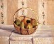 Still Life Apples And Pears In A Round Basket