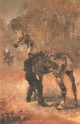 Artilleryman Sadding a Horse 1879
