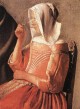 Vermeer A Lady Drinking and a Gentleman detail2