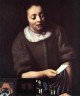 Vermeer Lady with Her Maidservant Holding a Letter detail2