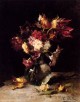 Still Life Of Tulips And Carnations In A Vase