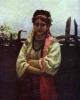 ukranian girl by a fence 1876 XX minsk belarus