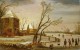 Amsterdam 1590 to 1630 A Winter Landscape With Skaters On A Frozen River SnD 1619 O P 28 by 425cm