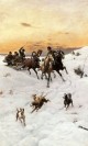 Figures In A Horse Drawn Sleigh In A Winter Landscape
