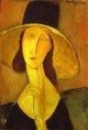 portrait of woman in hat jeanne hebuterne in large hat 1917 XX private collection