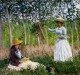 Monet In The Woods At Giverny Blanche Hoschede Monet At Her Easel With Suzzanne Hoschede Reading