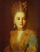 portrait of an unknown woman in a blue dress with yellow trimmings 1760s XX moscow russia
