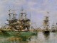 A Three Masted Ship in Port 1880 1885