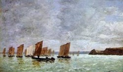 Camaret Fishing Boats off the Shore 1872