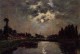 Saint Valery sur Somme Moonrise over the Canal 1891