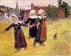 Breton girls dancing pont aven 1888 the national gallery