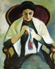 Woman Embroidering in an Armchair, 1909 Auguste Macke