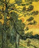 Pine trees against an evening sky Vincent van Gogh