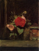 Bouquet of Flowers in a Vase next to a Pot of Tobacco 1873 1874