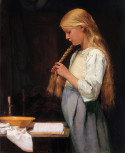 Girl braiding her hair, 1887