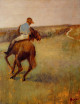 Jockey in Blue on a Chestnut Horse 1889jpeg