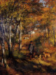 Young man walking with dogs in forest fontainebleau, 1866