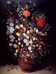 Bouquet Of Flowers In A Glazed Terracotta pot
