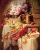 Carlier Max Still Life With A Lobster And Assorted Fruit And Flowers